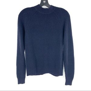 H&M Cable Knit Back Zipper Navy Sweater Cardigan